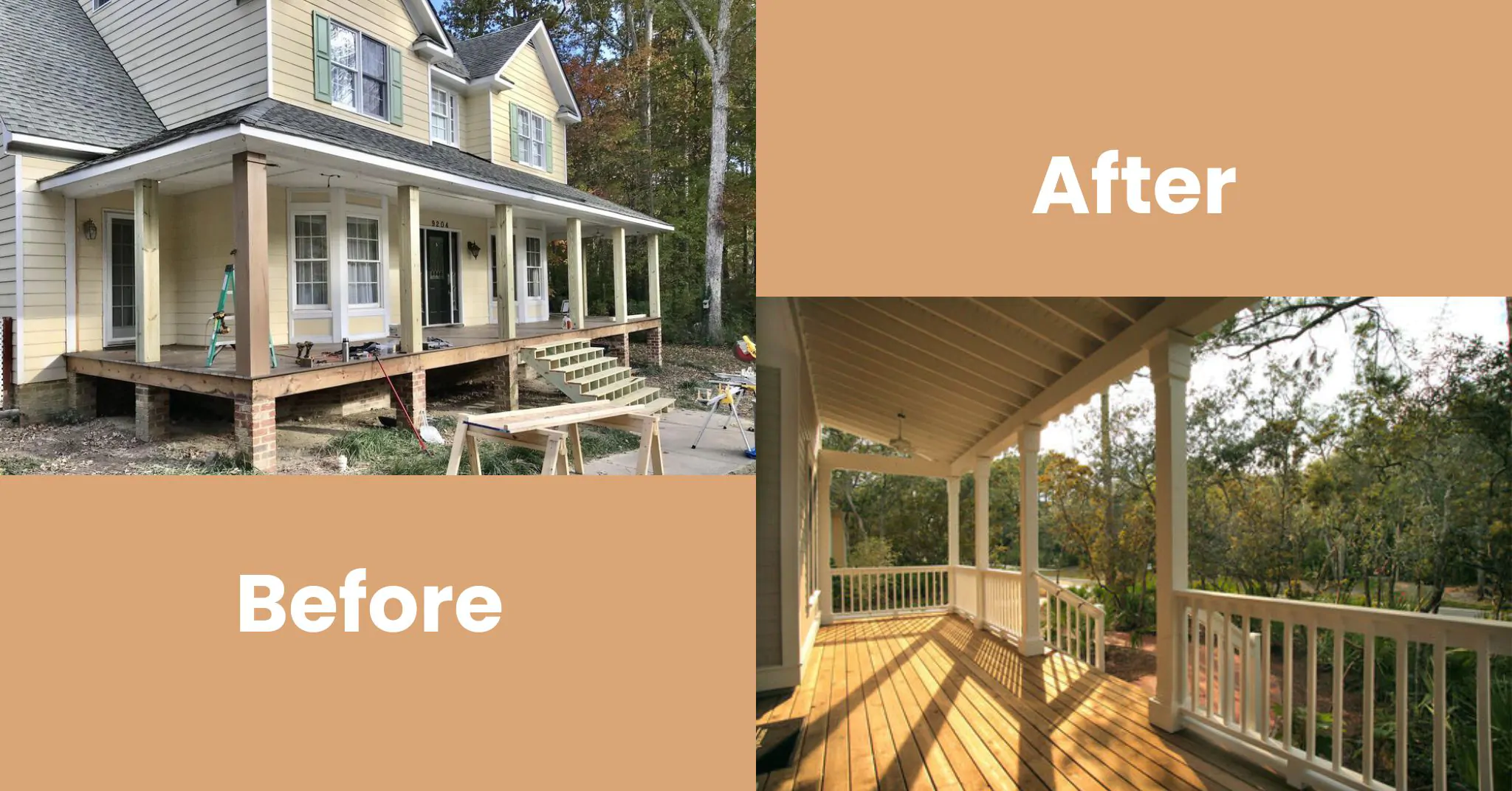 Before and After Porch Installation Service - All Pro Cherry Hill Deck Builders