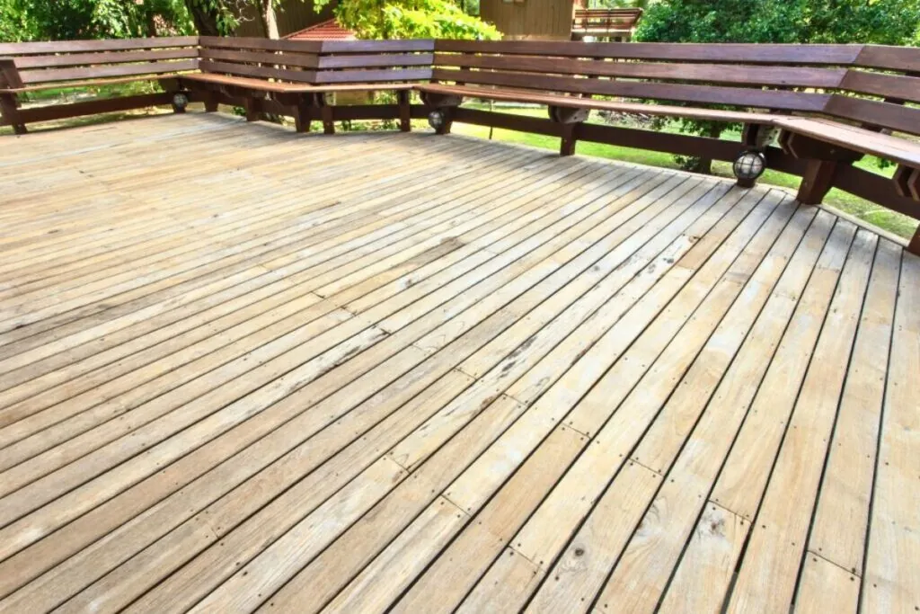 resurfacing wood deck on backyard