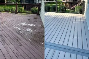 before and after deck resurfacing in cherry hill, nj