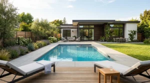 New Jersey modern home decki design ideas- Cherry Hill Decking installation pros installed a beautifully finished pool deck for a local homeowner.